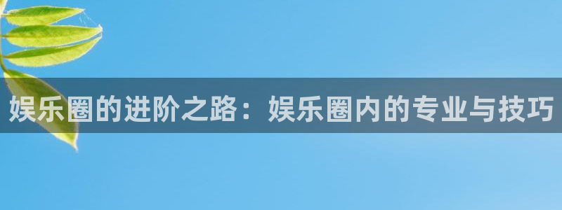 幸运彩凯捷平台注册链接：娱乐圈的进阶之路：娱乐圈内的专业与技巧